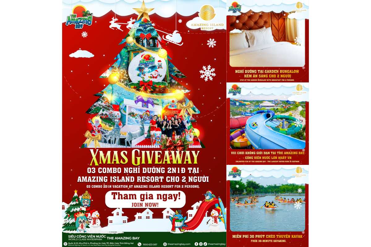 Khám Phá Cơ Hội Nhận 03 Voucher Nghỉ Dưỡng Miễn Phí tại Amazing Island Resort Đồng Nai trong Sự Kiện Xmas Giveaway