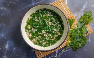 Minced Pork & Prawn Spinach Soup